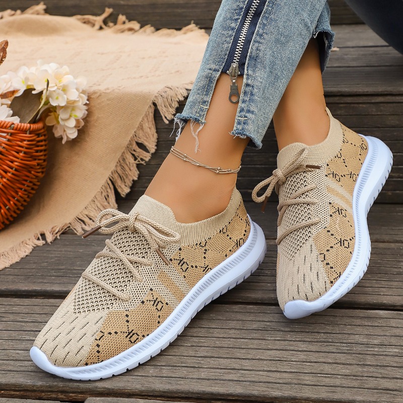 2026 Nuevas Zapatillas Deporti - Knit Fabric Lace Up Sneakers reseña y precio
